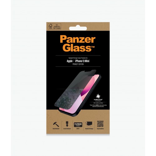 PanzerGlass Apple, iPhone 13 Mini, Grūdintas stiklas, juodas, Privatumo ekrano apsauga