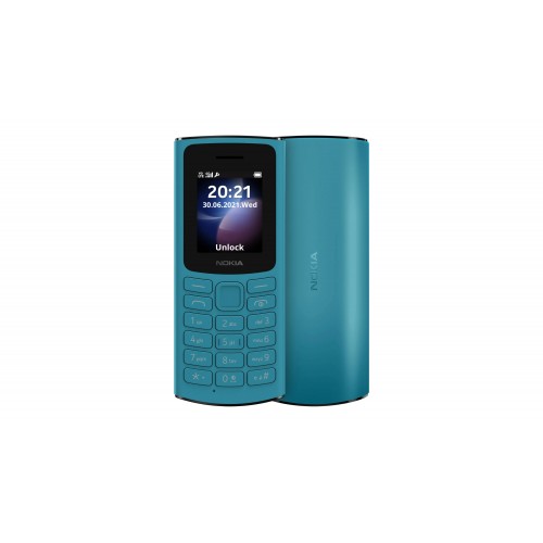 Nokia 105 DS TA-1378 Blue, 1,8 colio, TFT, 0,048 MB, Dvi SIM, Nano Sim, 3G, USB versija Micro