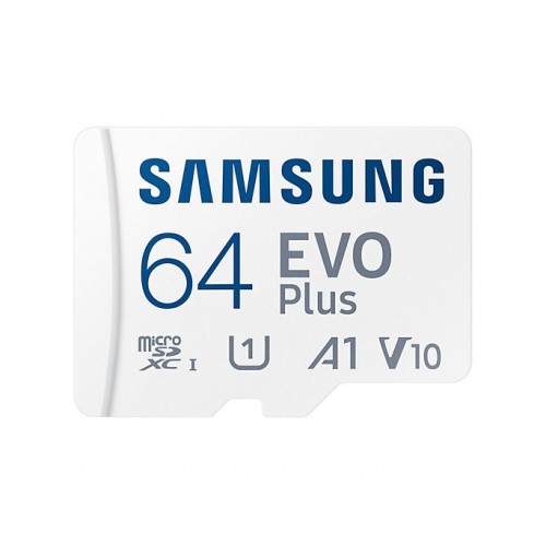 Samsung microSD kortelė EVO PLUS 64 GB, MicroSDXC, Flash atminties klasė 10, SD adapteris