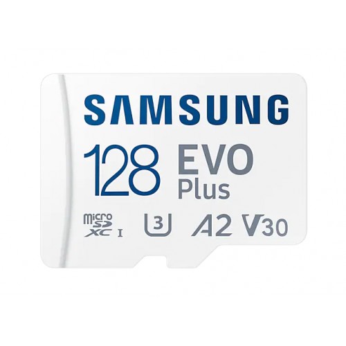Samsung microSD kortelė EVO PLUS 128 GB, MicroSDXC, Flash atminties klasė 10, SD adapteris