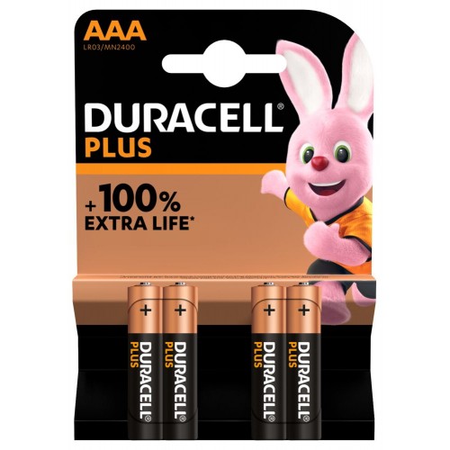 Duracell Plus MN2400 AAA, šarminis, 4 vnt. Baterijos Duracell