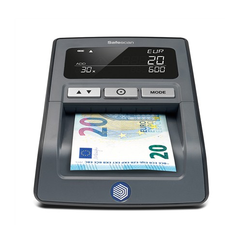 SAFESCAN pinigų tikrinimo aparatas 155-S juodas, tinka EUR, GBP, CHF, PLN ir HUF, aptikimo
