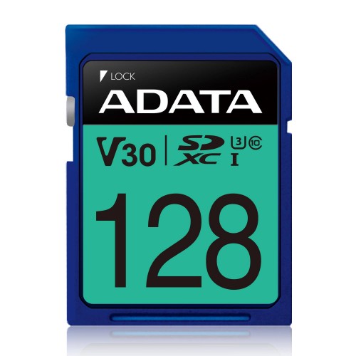 ADATA Premier Pro UHS-I SDXC, 128 GB, Flash atminties klasė 10, U3, V30, 85 MB/s, 100 MB/s
