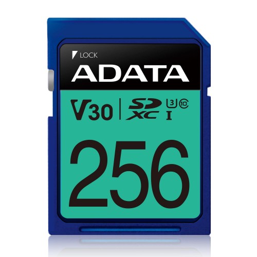 ADATA Premier Pro UHS-I SDXC, 256 GB, Flash atminties klasė 10, U3, V30, 85 MB/s, 100 MB/s