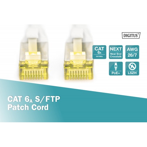 Digitus Patch Cord“ CAT 6A S-FTP, Cu, LSZH AWG 26/7, 1 m Interneto laidai ir priedai Digitus
