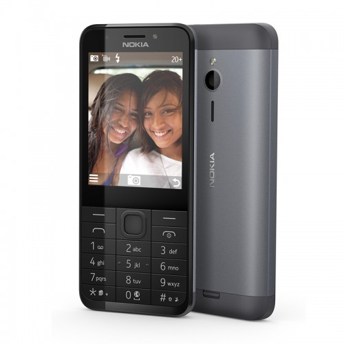 Nokia 230 Dark Silver, 2,8 colio, TFT, 240 x 320 pikselių, 16 MB, Dvi SIM kortelė, Mini-SIM
