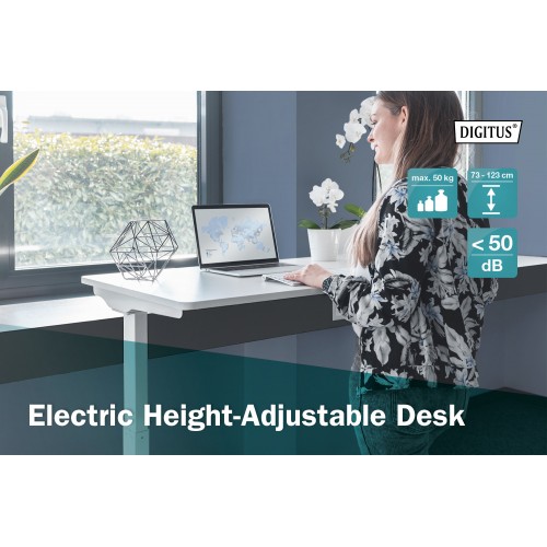 Digitus elektrinis reguliuojamo aukščio stalas, 73 - 123 cm, Maksimalus apkrovos svoris 50 kg