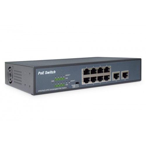 Digitus 8 prievadų „Fast Ethernet PoE“ jungiklis + 2 prievadų uplink DN-95323-1 10/100 Mbps