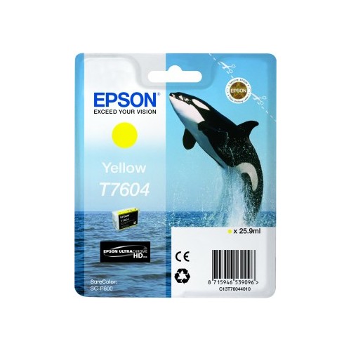 Epson T7604 rašalo kasetė, geltona Spausdintuvų reikmenys Epson