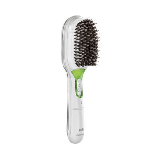 Braun BR750 Satin Hair Ionic Brush, White Braun BR750 Green, White Plaukų stiliavimo priemonės