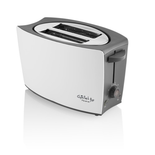 Gallet Toaster GA LG RI219 balta/pilka, plastikinis, lizdų skaičius 2, galios lygių skaičius 8