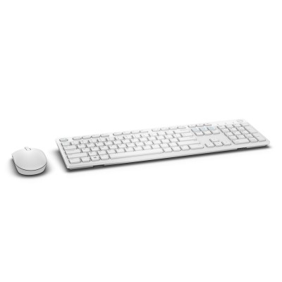 Dell KM636 Standard“, belaidis, klaviatūros išdėstymas EN, balta, su pele, JAV tarptautinė