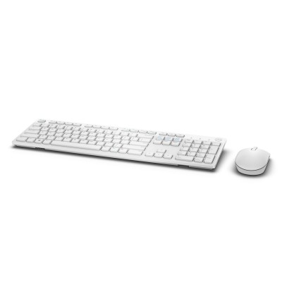 Dell KM636 Standard“, belaidis, klaviatūros išdėstymas EN, balta, su pele, JAV tarptautinė