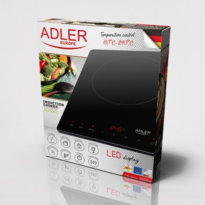 Adler Kaitlentė AD 6513 Degiklių / virimo zonų skaičius 1, indukcinis, LCD ekranas, juodas