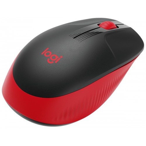 Logitech Viso dydžio pelė M190 belaidė, raudona, USB Kompiuterinės pelės Logitech