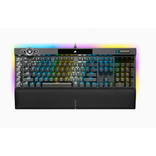 Corsair mechaninė žaidimų klaviatūra K100 NA, laidinė, juoda, RGB Klaviatūros Corsair