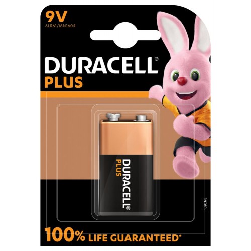 Duracell Plus MN1604 9V, šarminis, 1 vnt. Baterijos Duracell