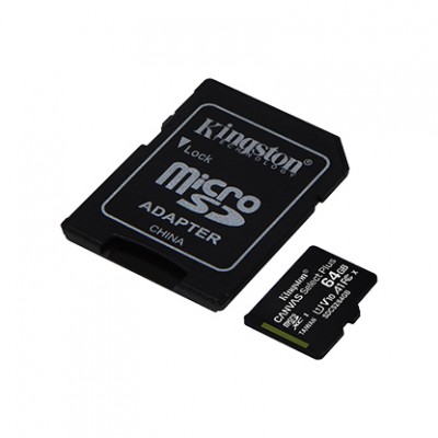 Kingston Canvas Select Plus UHS-I 64 GB“, „MicroSDXC“, „Flash“ atminties klasė 10, SD adapteris
