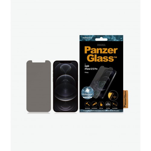 PanzerGlass stiklas, Apple, iPhone 12/12 Pro, grūdintas stiklas, juodas, skaidrus ekrano