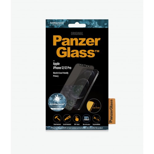 PanzerGlass skirtas „iPhone 12/12 Pro“, stiklas, juodas, privatus stiklas, 6,1 colio