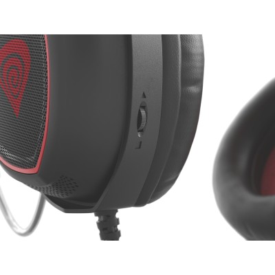 Genesis RADON 300 žaidimų ausinės, įmontuotas mikrofonas, juoda/raudona Ausinės/mikrofonai