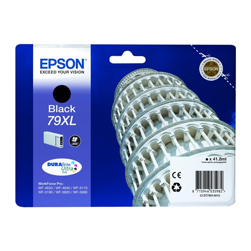 Epson 79XL C13T79014010 rašalo kasetė, juoda Spausdintuvų reikmenys Epson