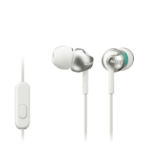 Sony EX serijos ausinės į ausis, baltos spalvos Sony MDR-EX110AP ausinės į ausis, baltos