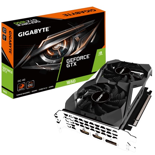 Gigabyte GeForce GTX 1650 OC 4 GB, GeForce GTX 1650, GDDR5, 3.0 x 16, atminties taktinis dažnis