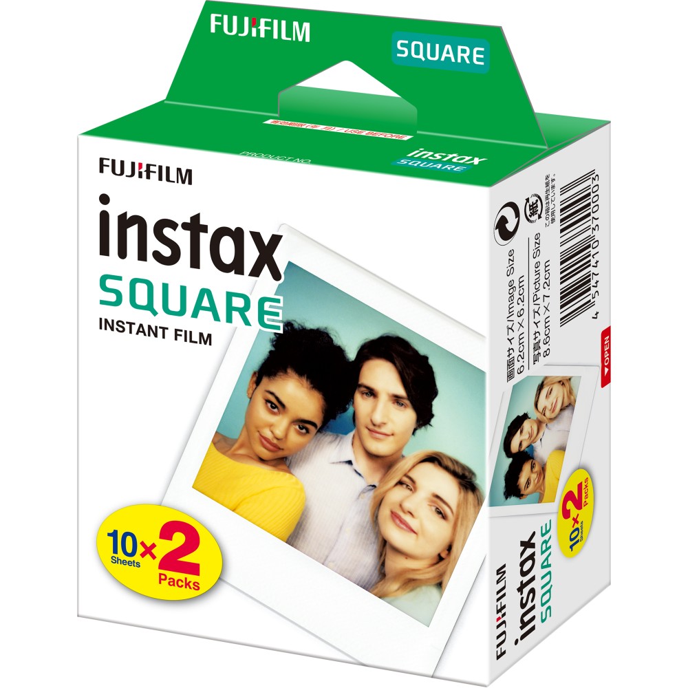 Fujifilm "Instax Square Glossy" momentinės juostos (2x10pl) Kiekis 20, 86 x 72 mm Priedai