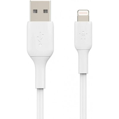 Belkin Lightning to USB-A Cable 2m BOOST CHARGE Polyvinyl Chloride, White Laidai, kabeliai ir