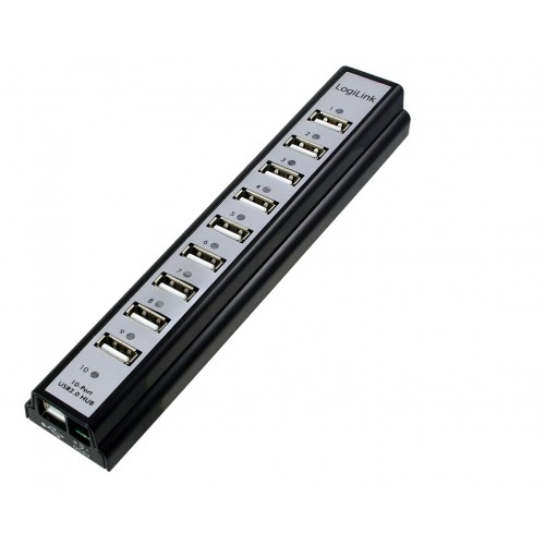 Logilink USB 2.0 Hub-10 prievadas su maitinimo adapteriu Įvairūs šakotuvai Logilink