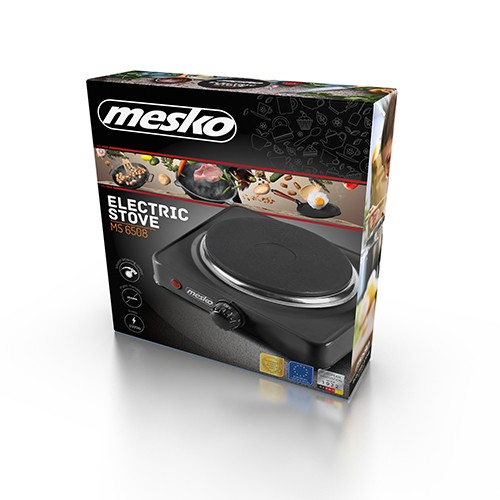 Mesko Hob MS 6508 Number of burners/cooking zones 1, Black, Table top, Electric Viryklės Mesko