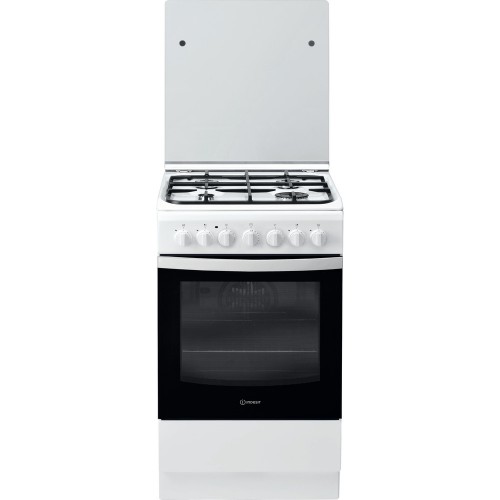 INDESIT Cooker IS5G5PHW/E Hob type Gas, Oven type Electric, White, Width 50 cm, Grilling, 60 L