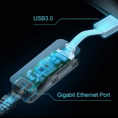 TP-LINK UE300 USB 3.0 to Gigabit Ethernet Network Adapter 1 10/100/1000 Mbit/s Moduliai TP-LINK