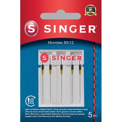 Singer Microtex Needle 80/12 5PK Smulki buitinė technika Singer