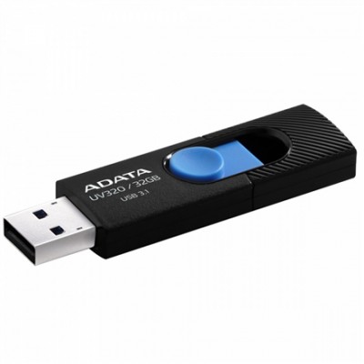 ADATA UV320 32 GB, USB 3.1, juoda/mėlyna Išoriniai kietieji diskai ADATA