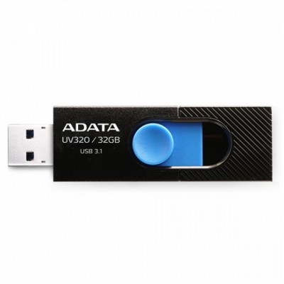 ADATA UV320 32 GB, USB 3.1, juoda/mėlyna Išoriniai kietieji diskai ADATA