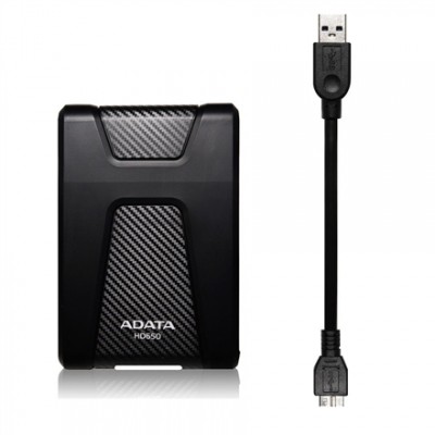 ADATA HD650 2000 GB, 2,5 colio, USB 3.1 (atgalinis suderinamas su USB 2.0), juodas Išoriniai