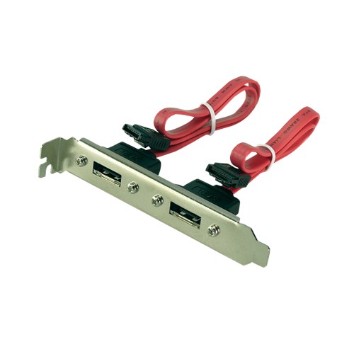 Logilink CS0006“ adapteris su lizdo laikikliu 2 prievadų, SATA, e-SATA, 0,5 m Laidai, kabeliai