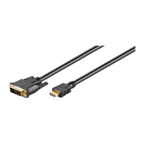 Goobay DVI-D/HDMI laidas, paauksuotas HDMI laidas, 1,5 m, juodas Vaizdo laidai Goobay