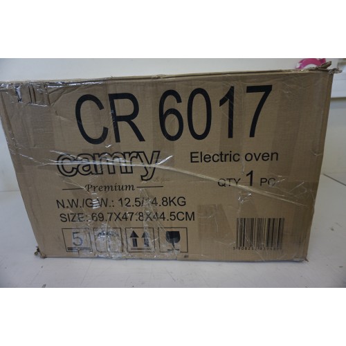 SALE OUT. Camry Mini Oven CR 6017 63 L, Table top, 2200 W, Black, DEFORMED CORPUS (Palankstytas korpusas)