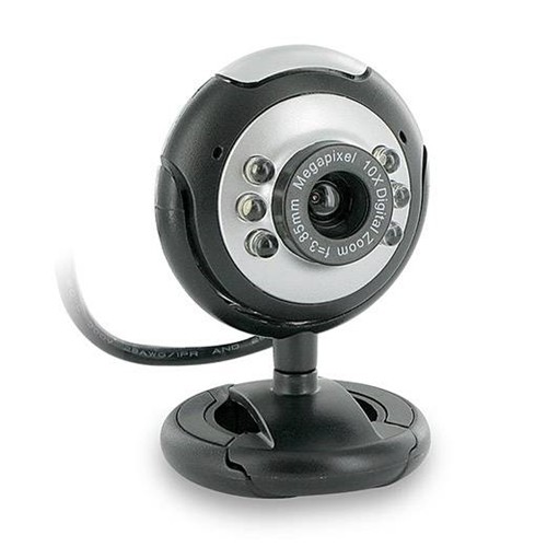 Super power internetinė kamera sidabrinė/juoda su mikrofonu, USB 2.0, be tvarkyklės, lizdinė