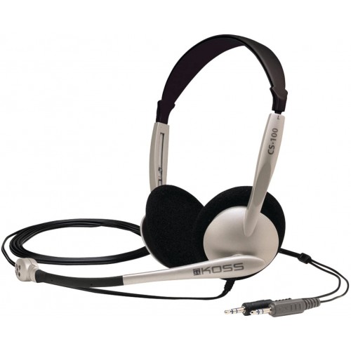 Koss ausinės CS100 galvos juosta / , 3,5 mm (1/8 colio), mikrofonas, juoda / auksinė