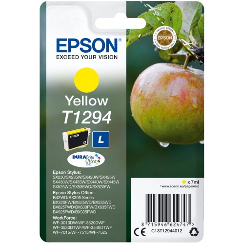 Epson T1294 rašalo kasetė, geltona Spausdintuvų reikmenys Epson