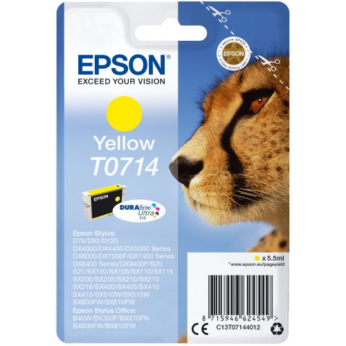 Epson T0714 rašalo kasetė, geltona Spausdintuvų reikmenys Epson