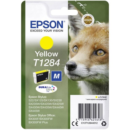Epson T1284 rašalo kasetė, geltona Spausdintuvų reikmenys Epson