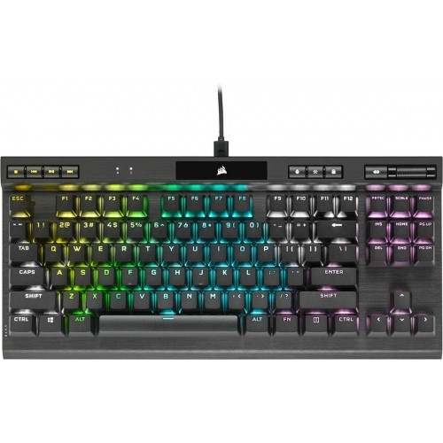 Corsair K70 RGB TKL Mechanical Gaming keyboard, RGB LED light, NA, Wired, Black