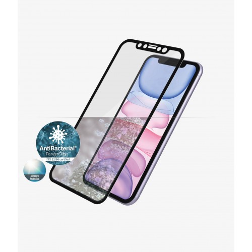 PanzerGlass Crystal clear, Apple, iPhone XR/iPhone 11, Antibacterial glass, Anti-glare screen protector, Full frame coverage Rou