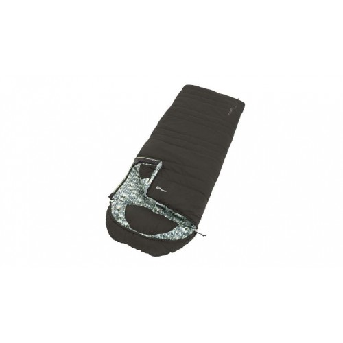 Outwell Camper Lux L, Sleeping Bag - Left Zipper, 235 x 90 cm, YKK 2-way L-shape open-end with auto lock, Black