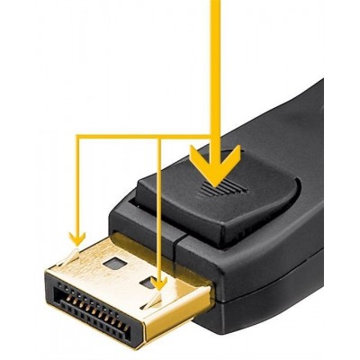 Goobay 65923 DisplayPort jungties kabelis 1.2, paauksuotas, 2m Vaizdo laidai Goobay